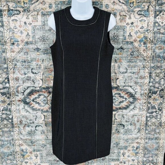 Karl Lagerfield Ladies Knee Length Shift Dress Size 6 Sleeveless Dot and Zip - Picture 1 of 13